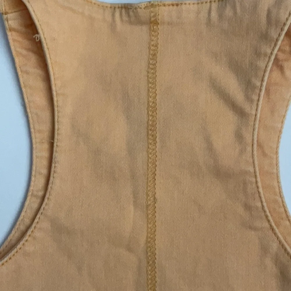 Zara NWOT Orange Denim Racerback Crop Top - Picture 9 of 10